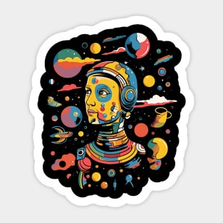 Astronaut  | Trippy Sci-Fi Alien Space Astronaut | Picasso Art Sticker